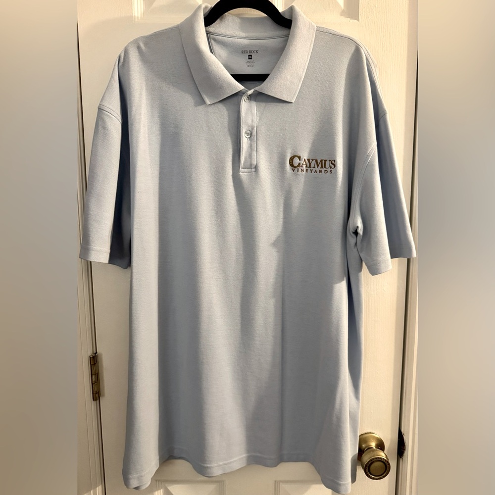 🔥3 for $33 - Men’s Pima Cotton Light Blue Polo Golf Shirt - Caymus Vineyards